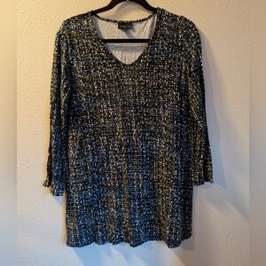 J. Jill Black Patterned Top Size S